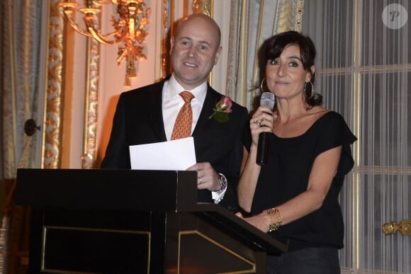 Nathalie Iannetta et Matthias Terrettaz le 20 novembre 2013 à Paris au dîner de gala en soutien à All4kids et Sports Sans Frontières au Shangri-La Hotel.