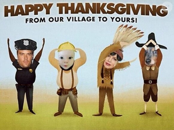 Josh Duhamel et Fergie ont fêté Thanksgiving en famille, le 28 novembre 2013.