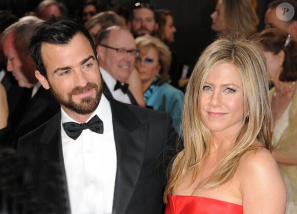 Justin Theroux et Jennifer Aniston à la 85e cérémonie des Oscars à Hollywood. Le 24 février 2013.