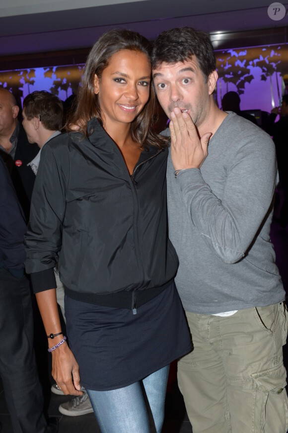 Karine Le Marchand et Stéphane Plaza à la soirée d'inauguration du Pure Club Med Gym Bastille à Paris, le 7 juin 2012.