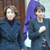 Marisol Touraine et Najat Vallaud-Belkacem aux obsèques de Lucien Neuwirth, ''père'' de la pilule contraceptive décédé le 26 novembre à 89 ans, célébrées vendredi 29 novembre 2013 en l'église Saint-François-de-Sales, dans le 17e arrondissement de Paris.