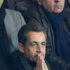 Nicolas Sarkozy au Parc des Princes à Paris le 1er decembre 2013 lors du match entre le PSG et l'OL (4-0).