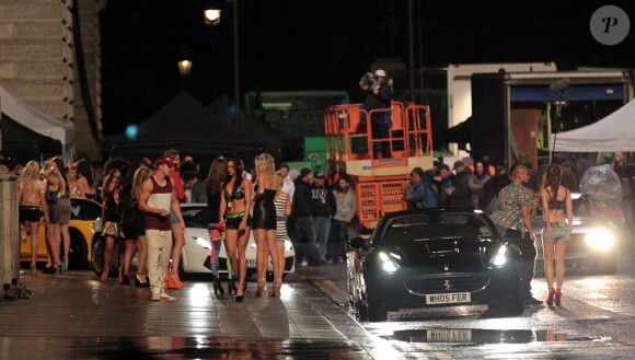Exclusif - Vin Diesel sur le tournage du film Fast & Furious 6 à Londres le 23 septembre 2012.