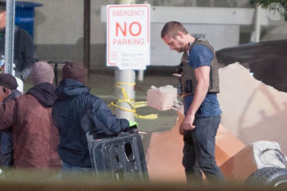 Paul Walker sur le tournage de Fast and Furious 7 à Atlanta, le 21 novembre 2013.