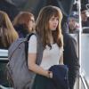 L'actrice Dakota Johnson en écolière sur le tournage du film Fifty Shades Of Grey à Vancouver, le 5 décembre 2013.