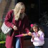Heidi Klum et sa fille Lou Samuel quittent le restaurant Toscana à Brentwood. Los Angeles, le 7 décembre 2013.