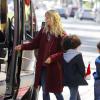 Heidi Klum et ses enfants, en minivan, se rendent au restaurant Toscana dans le quartier de Brentwood. Los Angeles, le 7 décembre 2013.