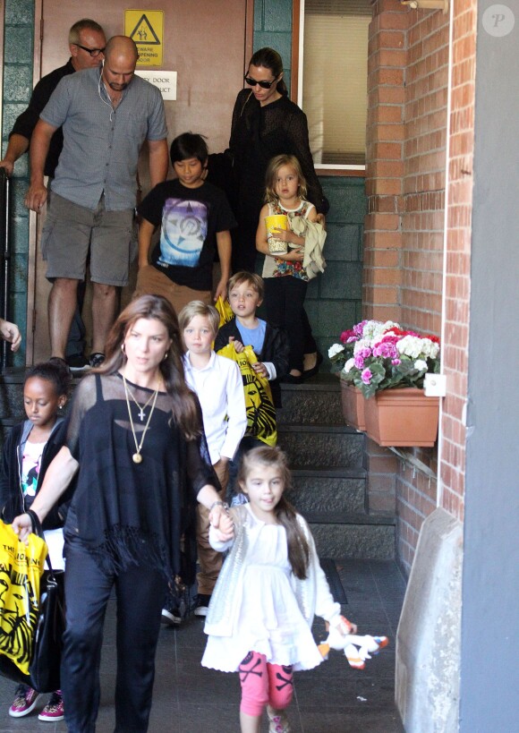 Angelina Jolie a emmené ses enfants voir la comédie musicale du Roi Lion à Sydney le 8 décembre 2013