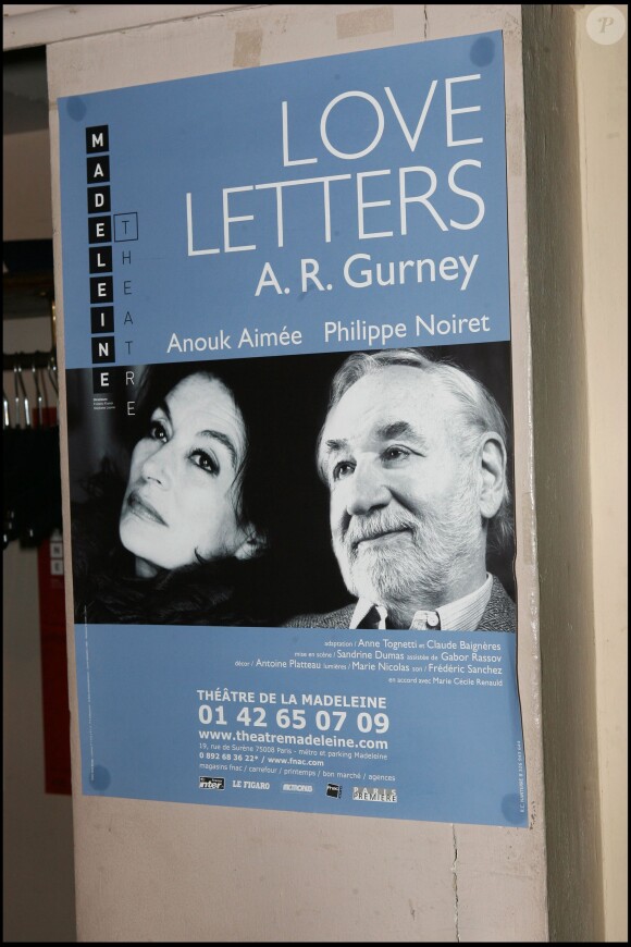 L'affiche de la pièce Love Letters en 2006 avec Anouk Aimée et Philippe Noiret