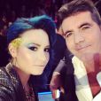 Demi Lovato et Simon Cowell sur le tournage de X Factor 2013.