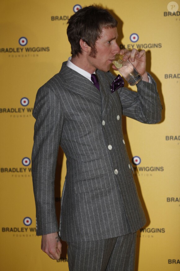 Bradley Wiggins lors du gala Yellow Ball aux Paul Hamlyn Roundhouse Studios de Londres le 16 octobre 2012