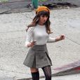 Exclu - Lea Michele sur le tournage de " Glee " à Los Angeles, le 15 novembre 2013.