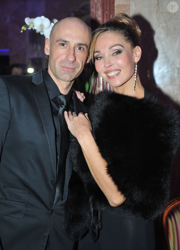 Indra et le producteur Jerome Jakubiak lors de la soirée The Best Awards 2013 de Massimo Gargia aux Salons Hoche à Paris le 16 décembre 2013