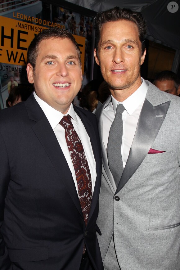 Jonah Hill et Matthew McConaughey à la première du Loup de Wall Street à New York, le 147 décembre 2013.