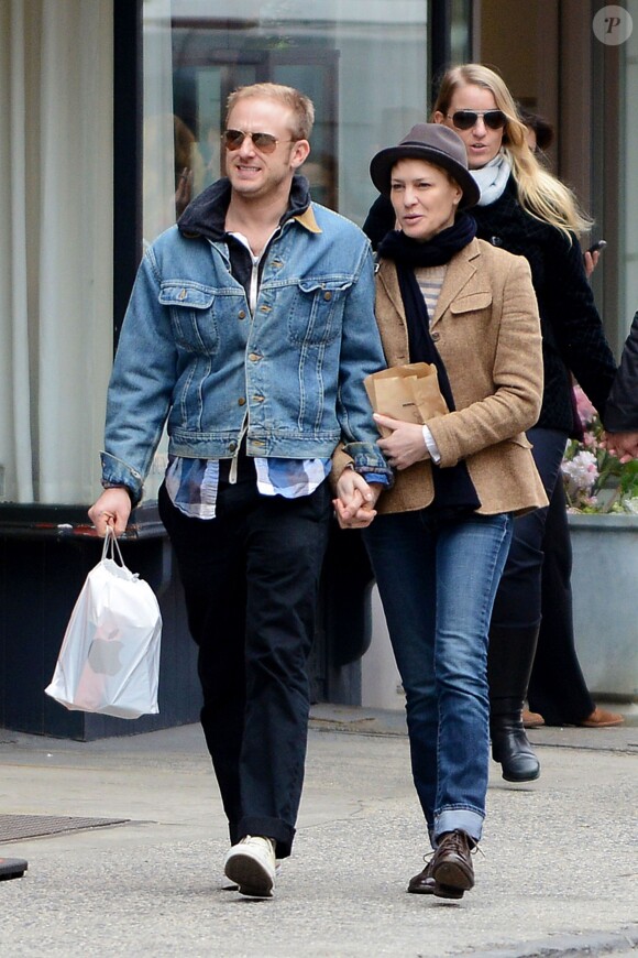 Ben Foster et Robin Wright à New York en promenade à New York le 7 avril 2013