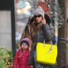 Sarah Jessica Parker et sa fille Tabitha de retour de l'école, à New York, le 19 décembre 2013.