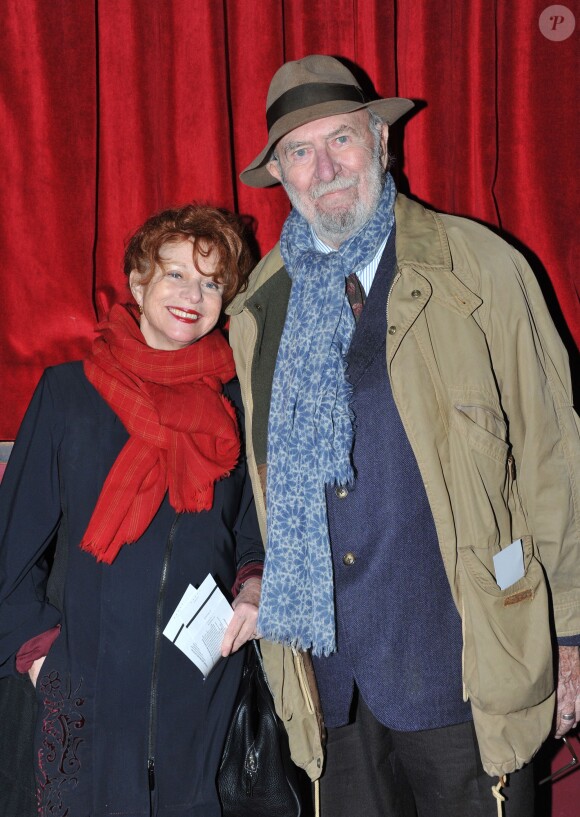 Jean-Pierre Marielle et sa femme Agathe Natanson - Dernier spectacle de Guy Bedos à l'Olympia, intitulé pour l'occasion "La der des der" à Paris. Le 23 décembre 2013.
