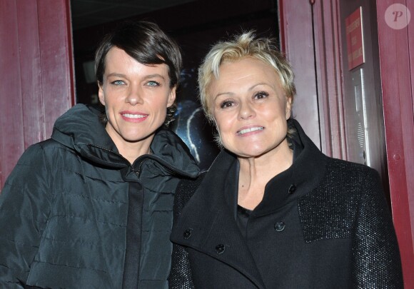 Anne Le Nen et Muriel Robin - Dernier spectacle de Guy Bedos à l'Olympia, intitulé pour l'occasion "La der des der" à Paris. Le 23 décembre 2013.