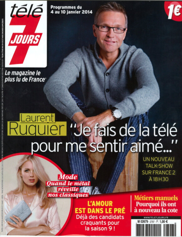 Laurent Ruquier en couverture de Télé 7 Jours, en kiosques lundi 30 décembre 2013