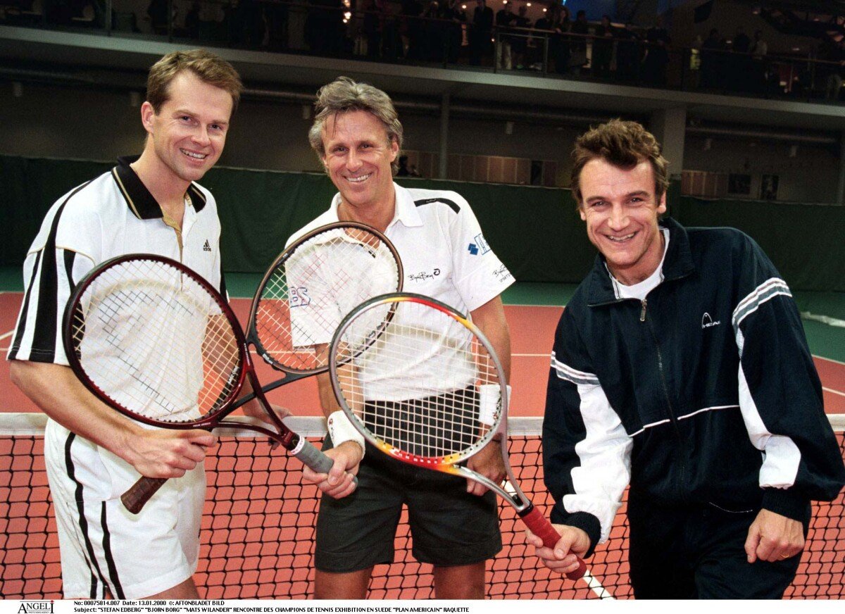 Vidéo Stefan Edberg, Bjorn et Mats Wilander lors d'une rencontre