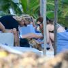 Exclusif - Demi Moore, avec son petit ami Sean Friday et sa fille Rumer Willis, passe de belles vacances au Mexique à Cancun le 1er janvier 2014