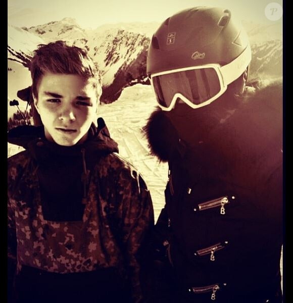 Rocco au ski, dans les Alpes, le 31 décembre 2013.