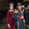 La princesse Mary et le prince Frederik de Danemark au banquet du Nouvel An à Amalienborg, à Copenhague, le 1er janvier 2014.