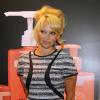 Pamela Anderson fait la promotion de la gamme de produits "Obliphica" à Las Vegas, le 14 juillet 2013.