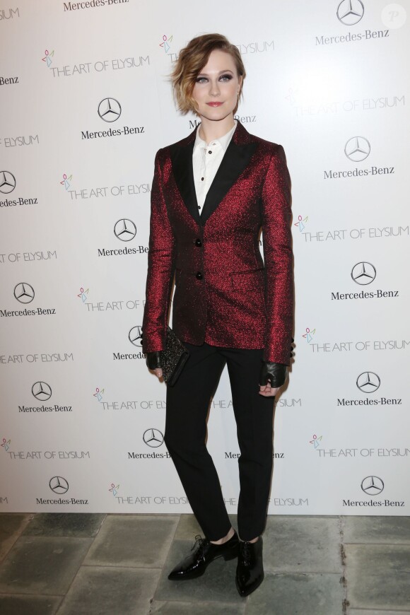 Evan Rachel Wood sur le tapis rouge du Art of Elysium's Heaven Gala à Los Angeles, le 11 janvier 2014.