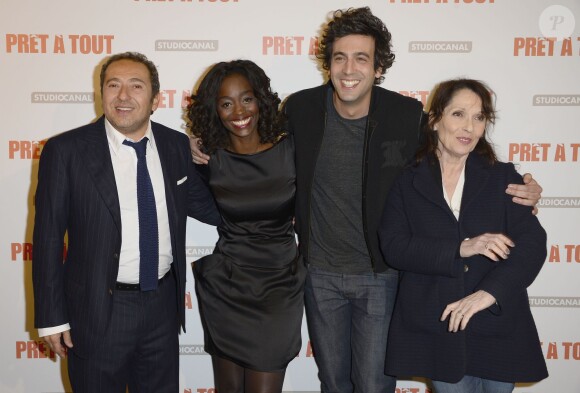 Patrick Timsit, Aïssa Maiga, Max Boublil et Chantal Lauby lors de la première du Prêt à tout à Paris le 13 janvier 2014.