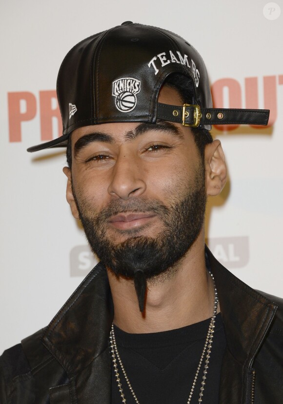 La Fouine lors de la première du Prêt à tout à Paris le 13 janvier 2014.