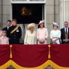 La famille royale britannique au balcon de Buckingham lors de la parade Trooping the Colour le 15 juin 2013