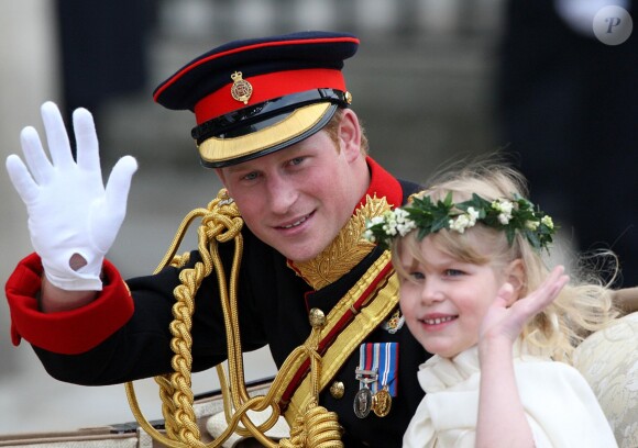 Lady Louise Windsor, demoiselle d'honneur au mariage du prince William et de Kate Middleton, avec le prince Harry, le 29 avril 2011