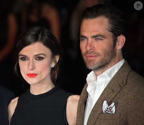 Keira Knightley et Chris Pine lors de la première du film The Ryan Initiative à Londres le 20 janvier 2014.