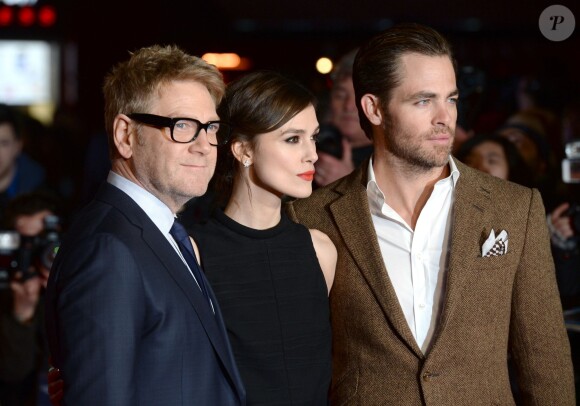 Kenneth Branagh, Keira Knightley et Chris Pine lors de la première de The Ryan Initiative au Vue Leicester Square à Londres le 20 janvier 2014.