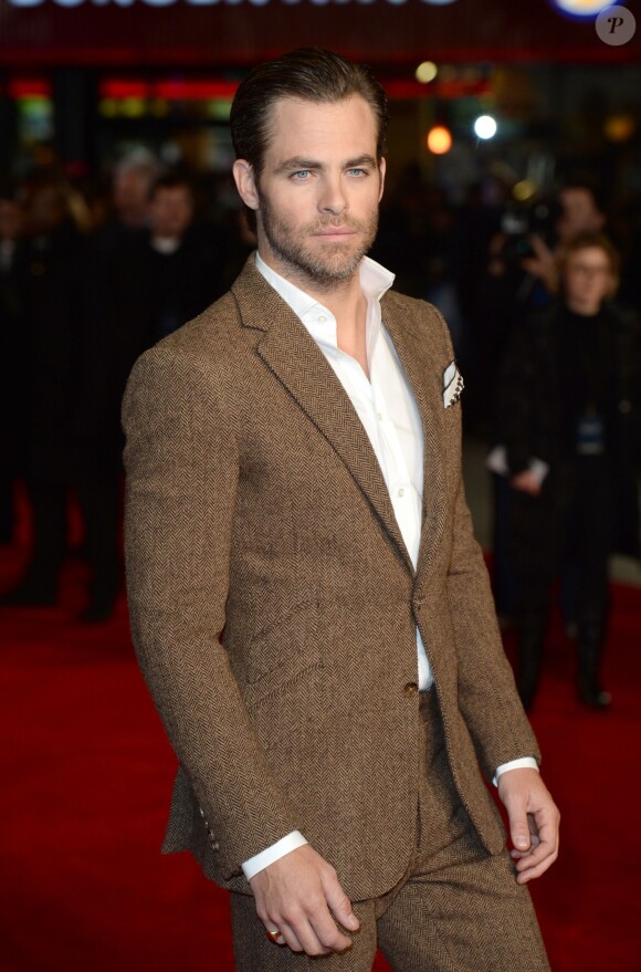 Chris Pine lors de la première du film The Ryan Initiative à Londres le 20 janvier 2014.