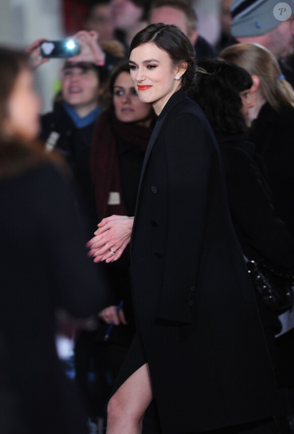 Keira Knightley lors de la première du film The Ryan Initiative à Londres le 20 janvier 2014.