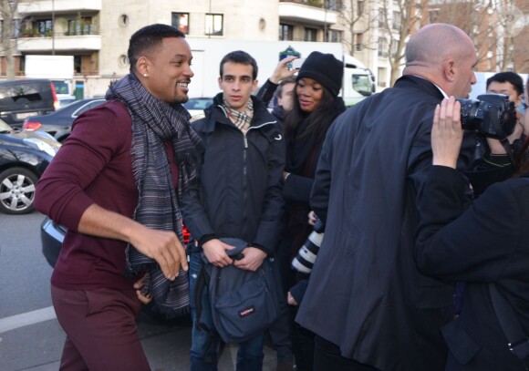 Will Smith arrive au défilé de mode "Dior Homme" à Paris, le 18 janvier 2014.