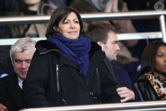 Anne Hidalgo lors du match entre le Paris SG et Nantes au Parc des Princes le 19 janvier 2014 à Paris