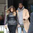 Kanye West et sa fiancée Kim Kardashian sont allés déjeuner au restaurant "L'Avenue" à Paris le 19 janvier 2014