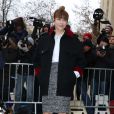 Marie-Josée Croze arrive au Grand Palais pour assister au défilé Chanel haute couture printemps-été 2014. Paris, le 21 janvier 2014.