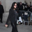 Michelle Rodriguez quitte le Grand Palais à l'issue du défilé Chanel haute couture printemps-été 2014. Paris, le 21 janvier 2014.