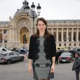 Aurélie Filippetti arrive au Grand Palais pour assister au défilé Chanel haute couture printemps-été 2014. Paris, le 21 janvier 2014.