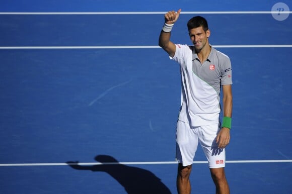 Novak Djokovic lors de son huitième de finale à l'Open d'Australie, le 19 janvier 2014 à Melbourne