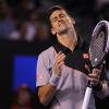 Novak Djokovic lors de l'Open d'Australie à Melbourne, le 21 janvier 2014