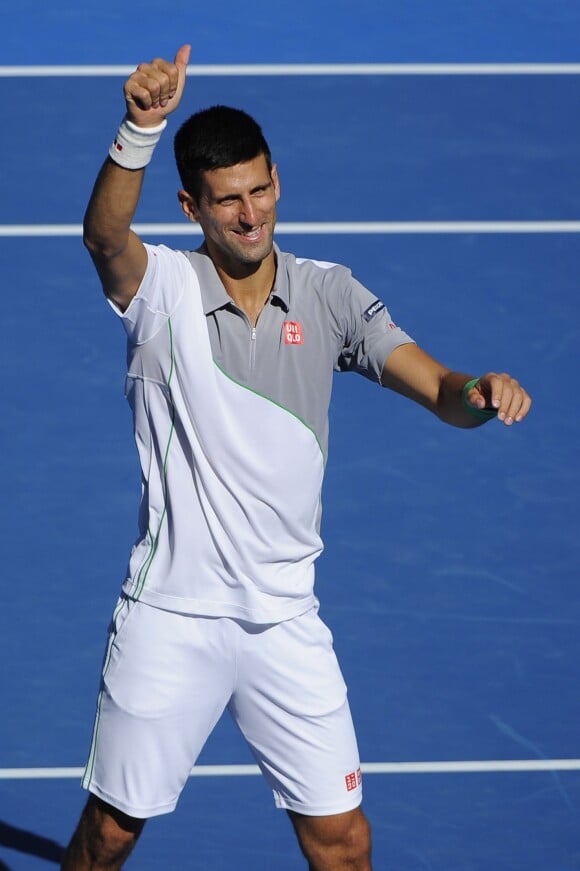 Novak Djokovic durant l'Open d'Australie à Melbourne, le 19 janvier 2014