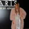 Anna Dello Russo lors des arrivées au défilé haute couture printemps/été Giorgio Armani au Palais de Tokyo à Paris le 21 janvier 2014