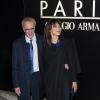 Sophie Marceau et Christophe Lambert lors des arrivées au défilé haute couture printemps/été Giorgio Armani au Palais de Tokyo à Paris le 21 janvier 2014