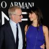 Le couple formé par Sophie Marceau et Christophe Lambert lors des arrivées au défilé haute couture printemps/été Giorgio Armani au Palais de Tokyo à Paris le 21 janvier 2014