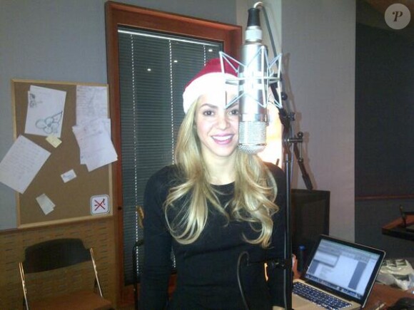 Shakira en studio à Londres - décembre 2013.